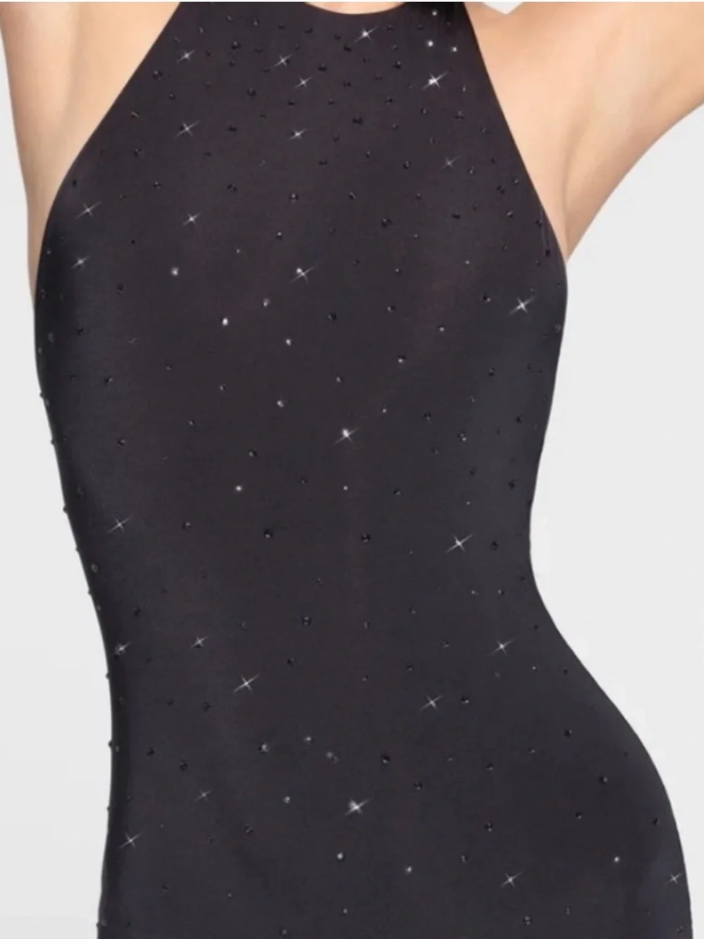 Swarovski x Skims Halter Catsuit in Onyx Black Small